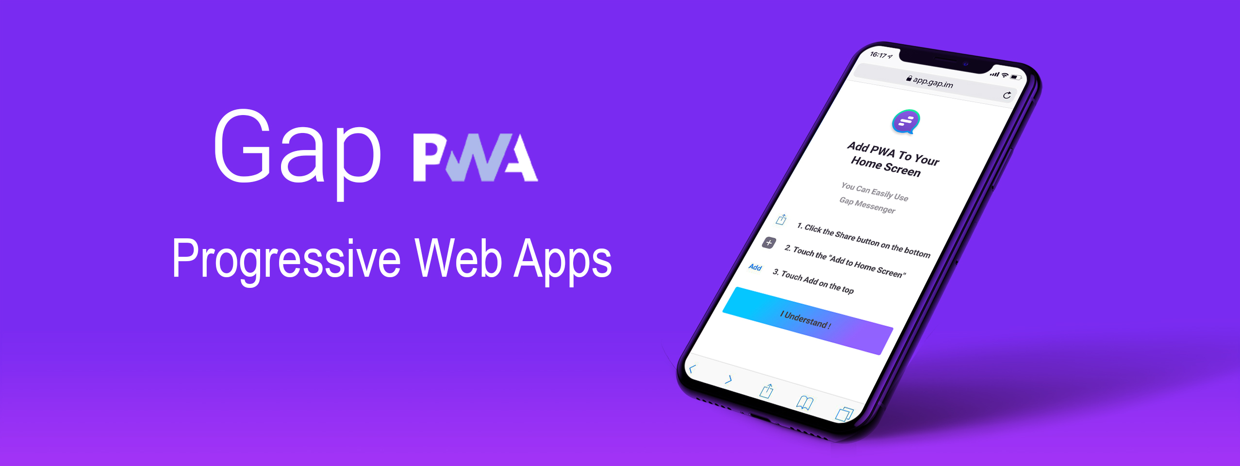 GapMessenger’s solution for the iOS devices (PWA version)
