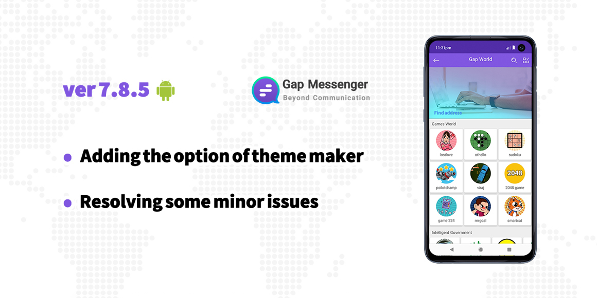 New Android version of Gap messenger (7.8.5)